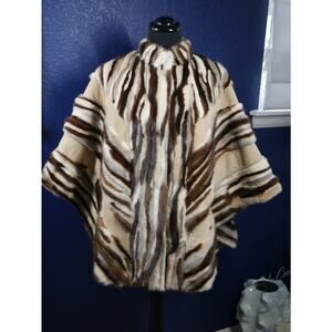 Beautiful Mink Fur & Suede Poncho Coat Jacket
